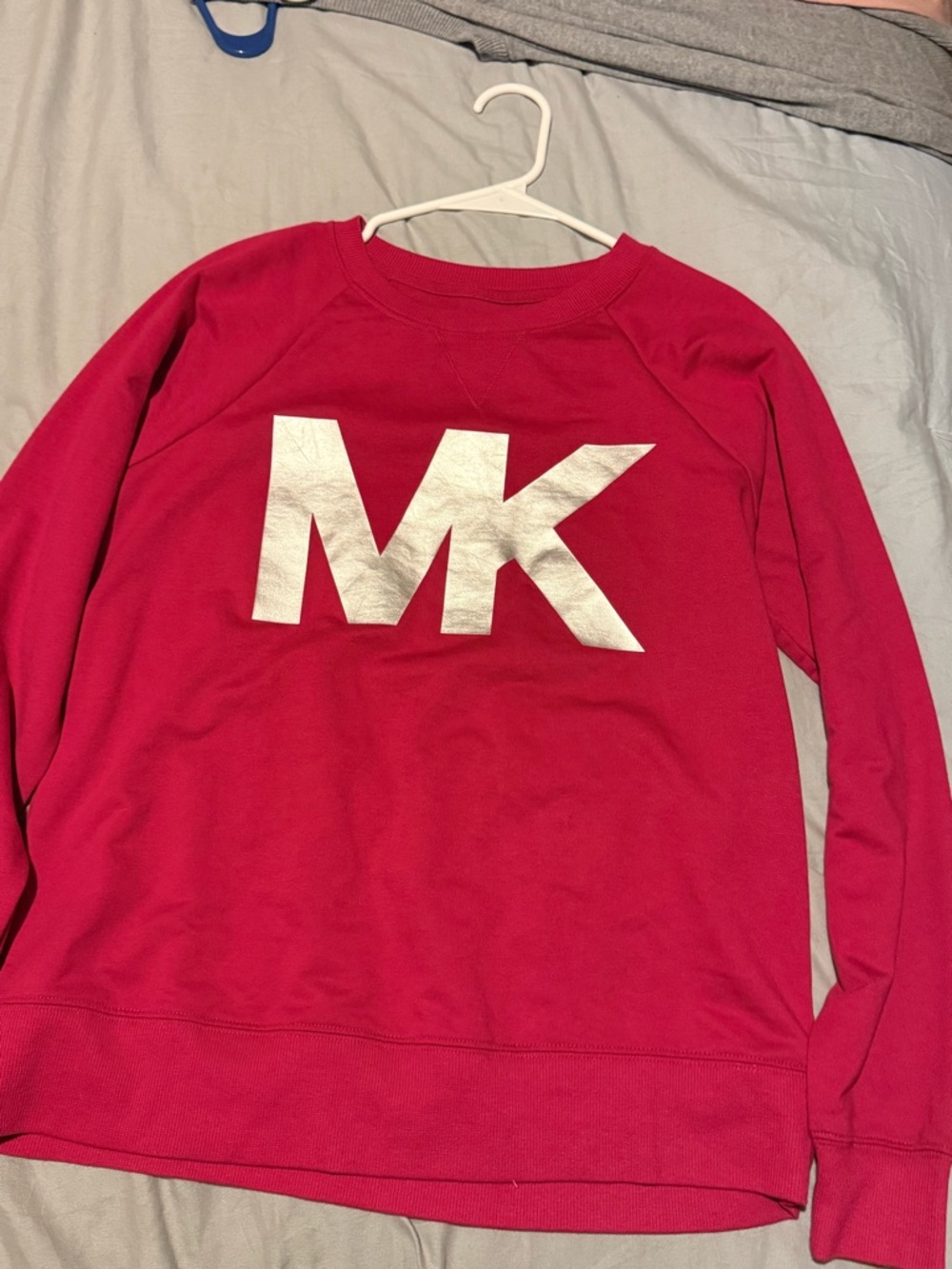 MICHAEL Michael Kors Hot Pink Crewneck Sweatshirt with MK Detail